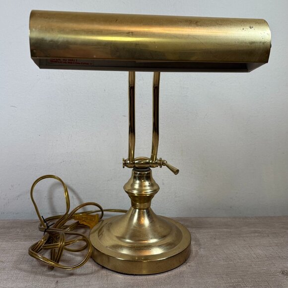 Vintage Brass Bankers Lamp - Picture 1 of 8